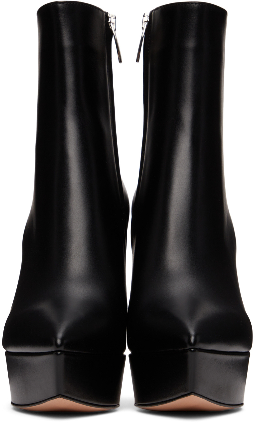 Gianvito Rossi Dasha 85 Leather Platform Ankle Boots In Black