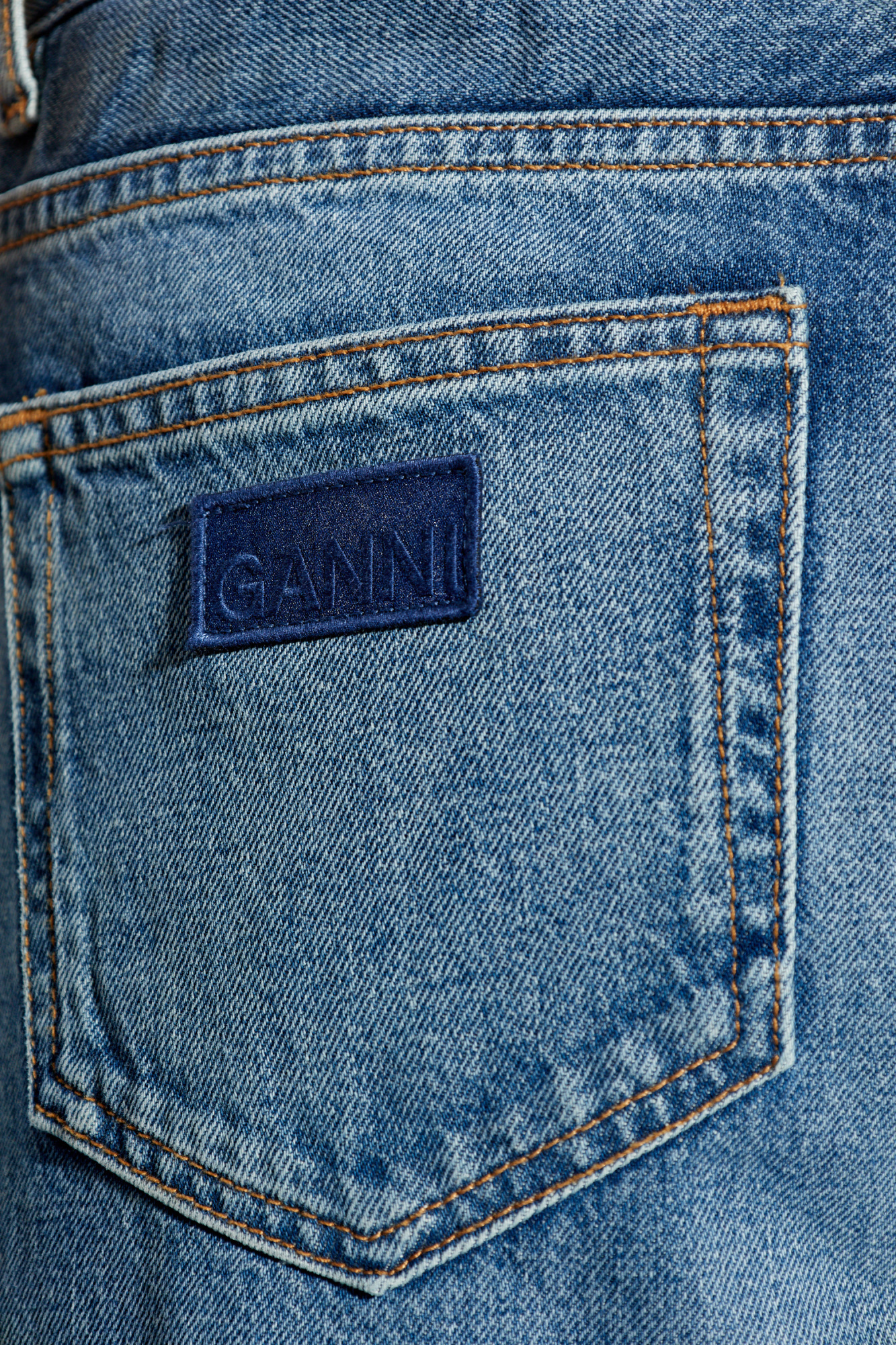 Shop Ganni Mid Blue Izey Jeans