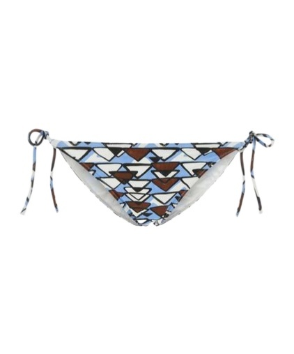 Prada Multicolor Printed Nylon Bikini Bottom In Gray