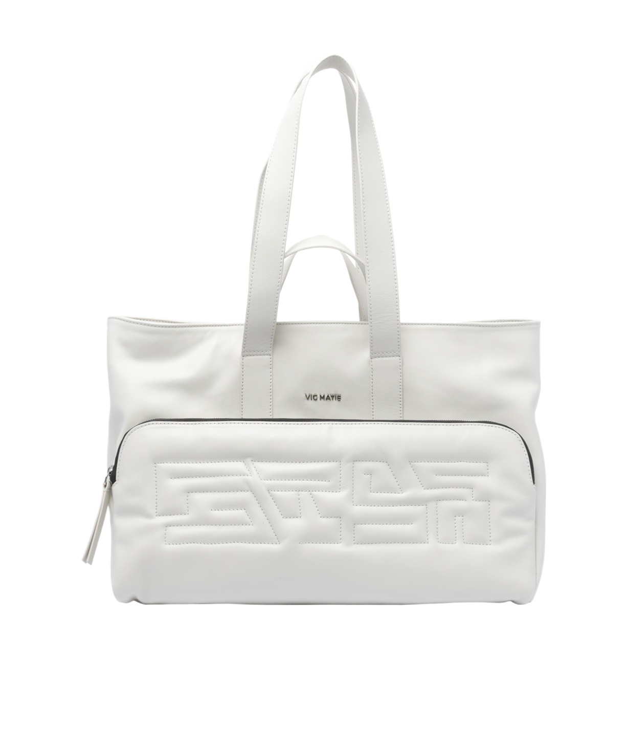 Vic Matie Double Handle Shoulder Bag In White