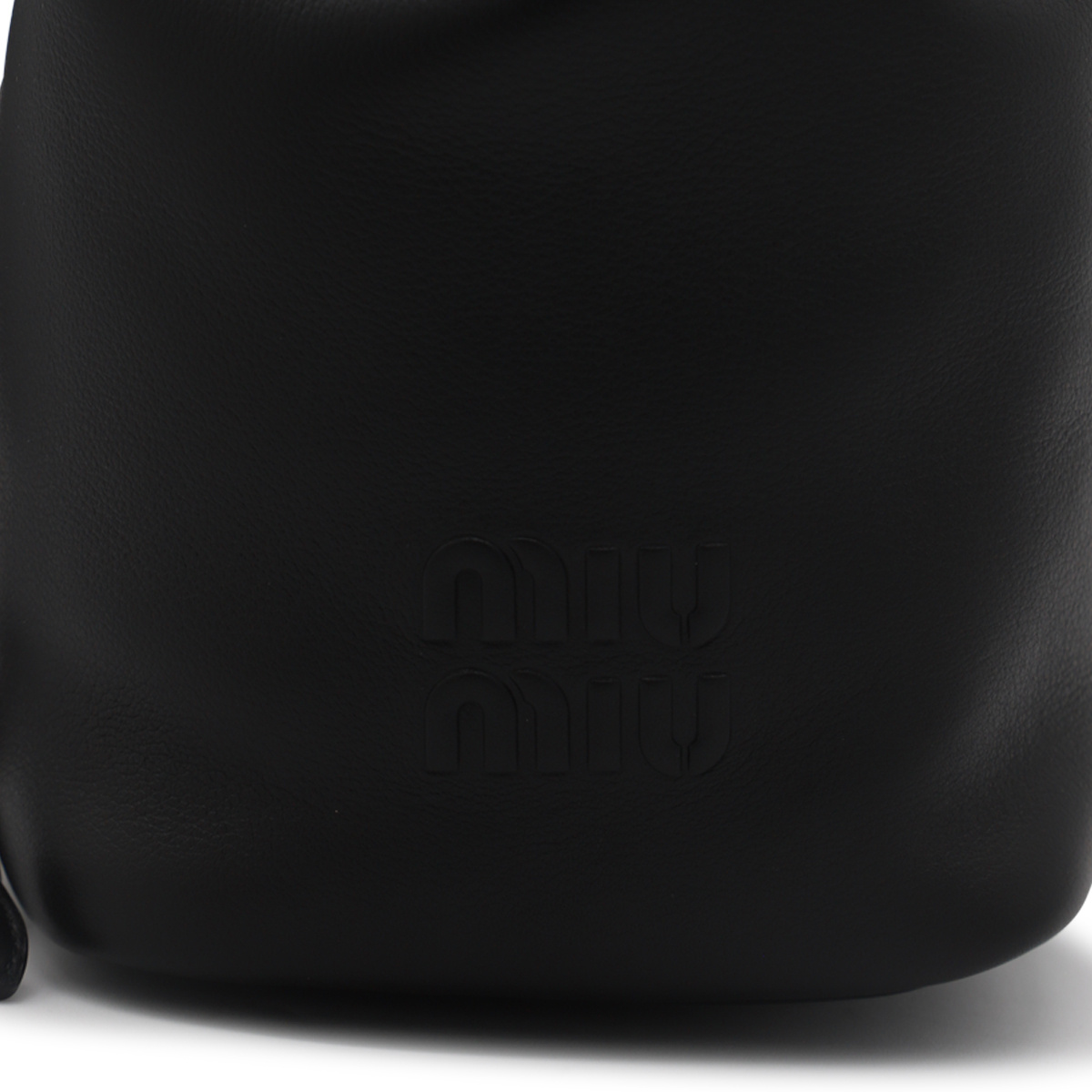 Miu Miu Bucket Bag Logo Shoulder Bag In Black