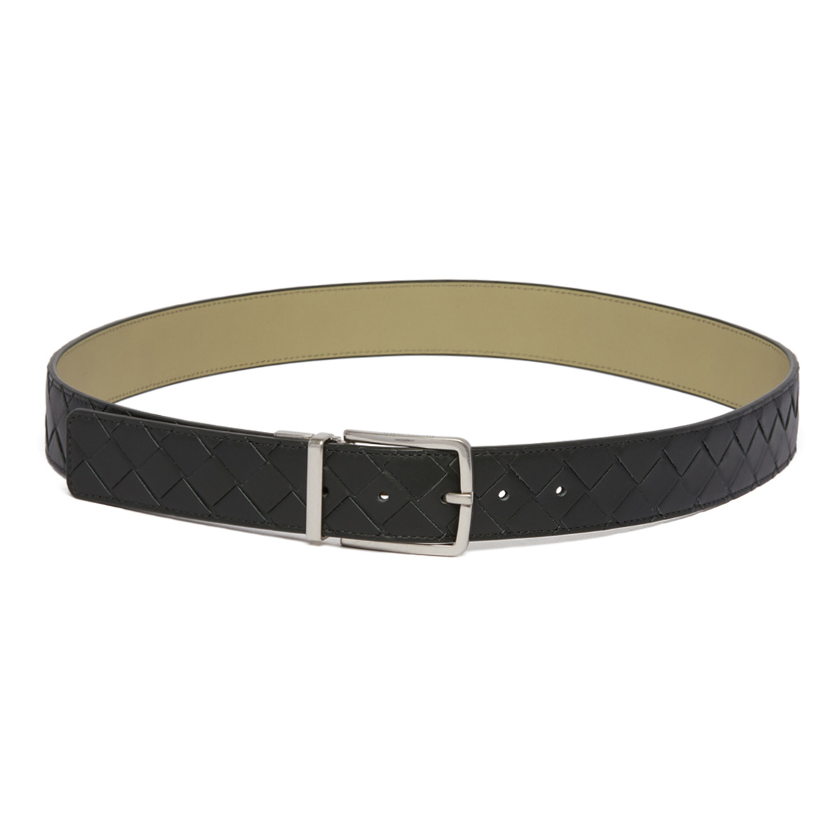 Bottega Veneta Logo Belt In Black