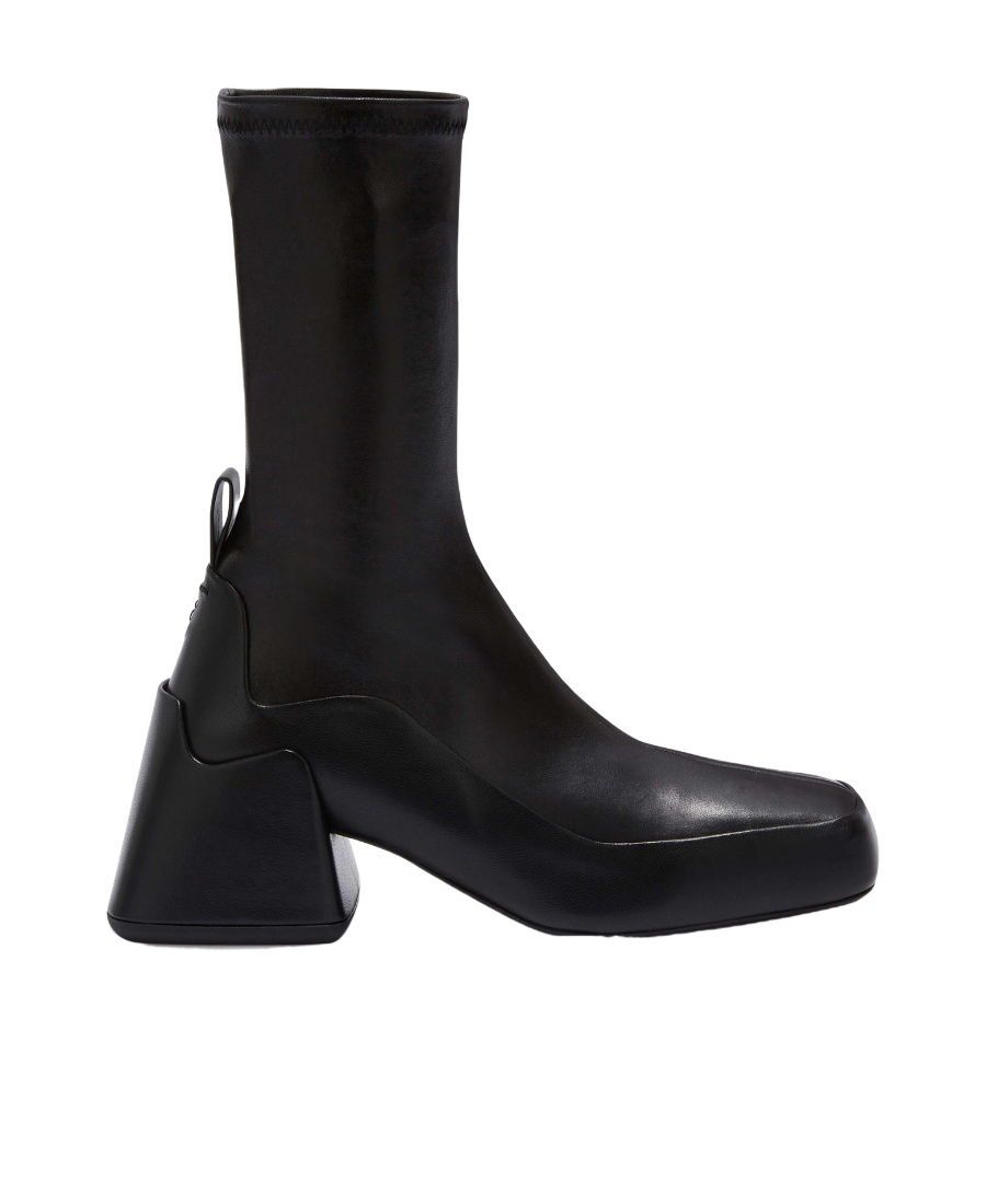 Jil Sander Block-heel Leather Boots In Black