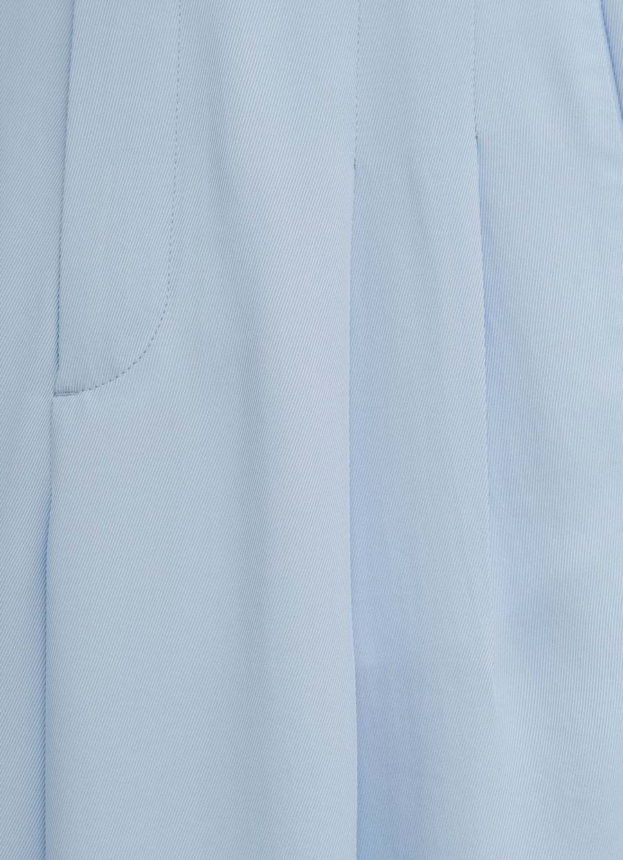Shop Bottega Veneta Viscose And Silk Twill Straight Trousers In Blue
