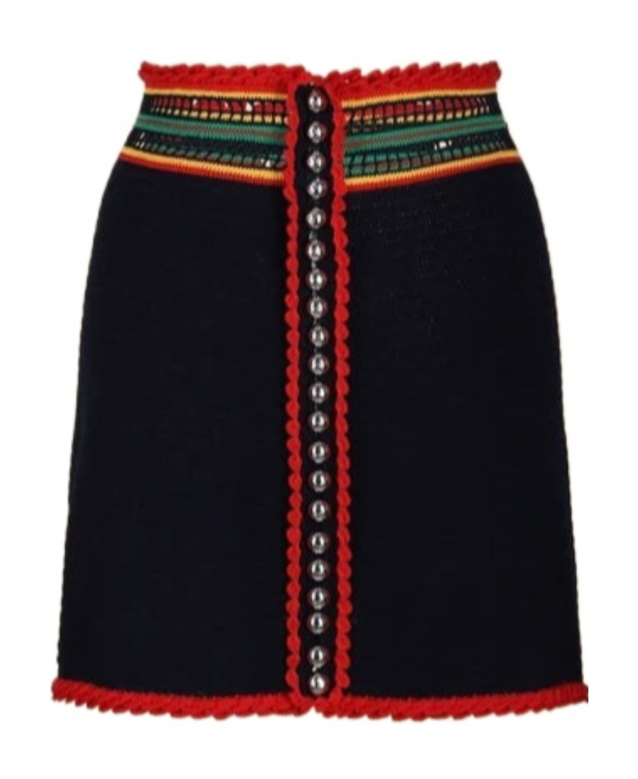 Rabanne Colour-block Macramé Miniskirt In Black
