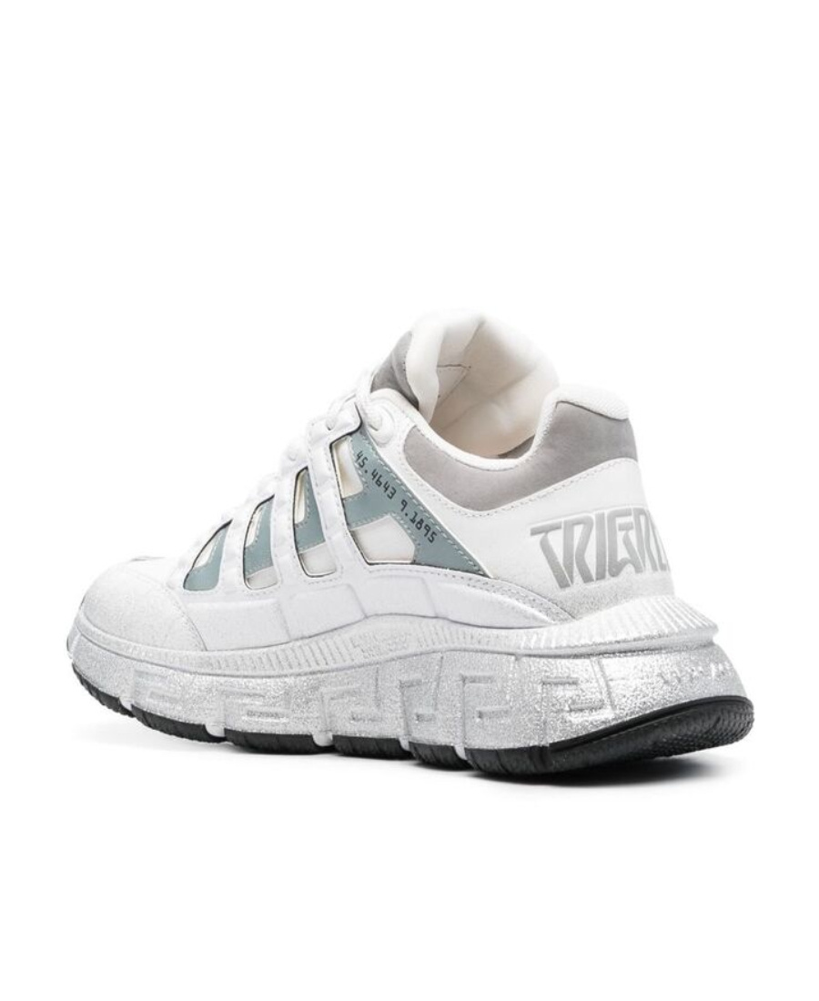 Versace Leather Sneakers In White