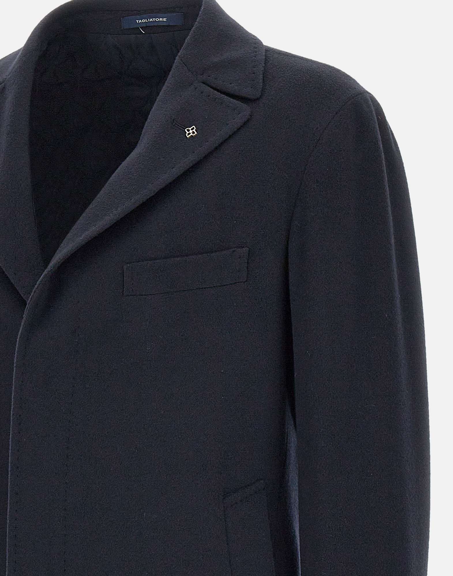 Tagliatore Single-breasted Tailored Coat In Blue