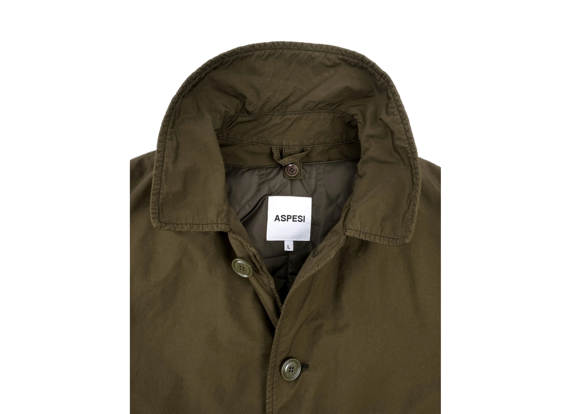 Aspesi Buttoned Cotton Coat In Brown