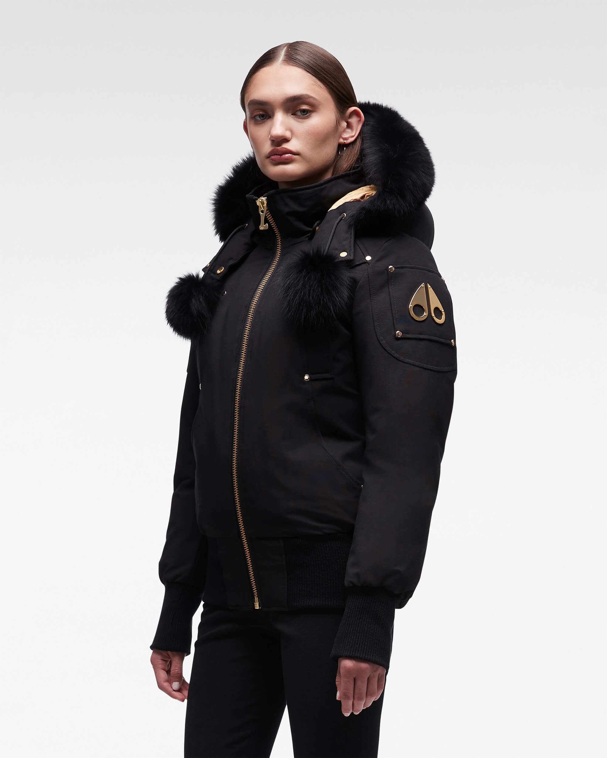 Moose Knuckles Gold Capsule Sainte Flavie Down Bomber In Black