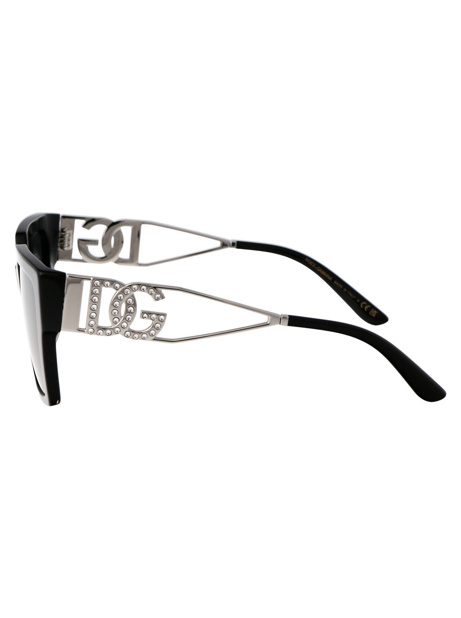 Dolce & Gabbana Crystal-embellished Square-frame Sunglasses In Black