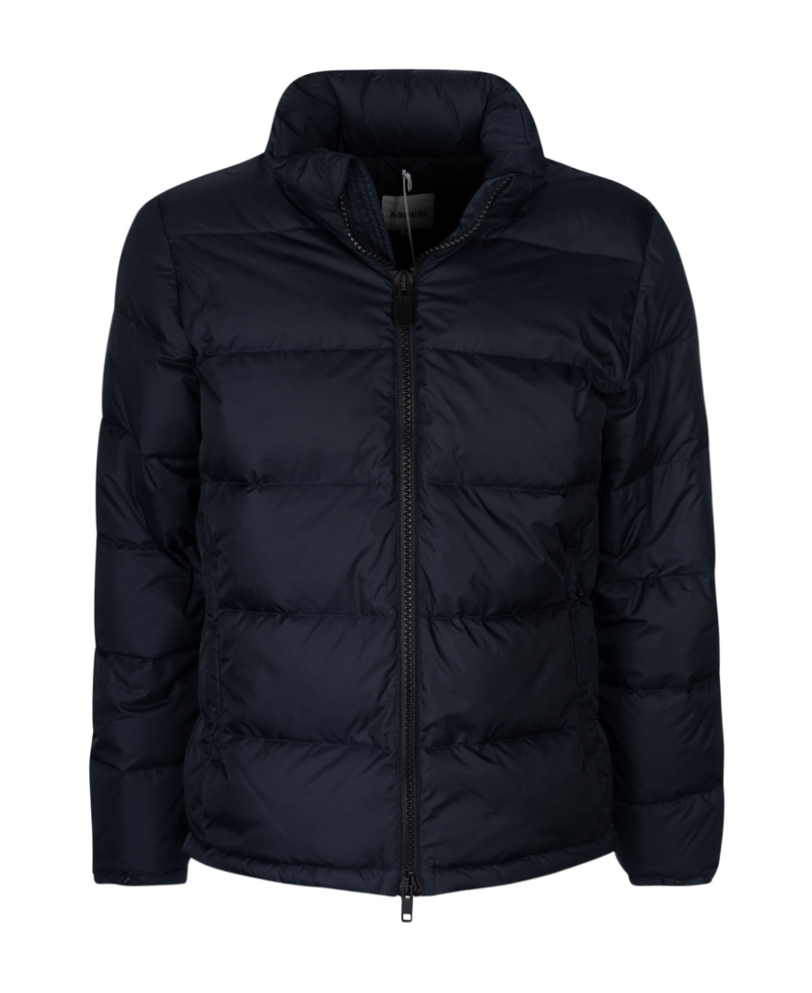 Aspesi Quilted Long-sleeved Down Jacket In Black