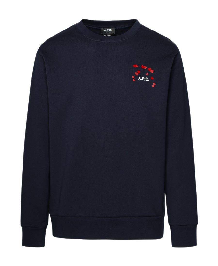 Apc Logo-print Cotton Sweatshirt In Black