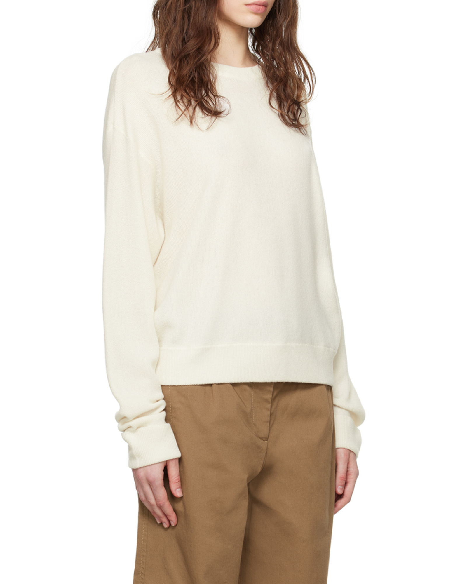 Lacoste Long-sleeved Wool Sweater In Neutral