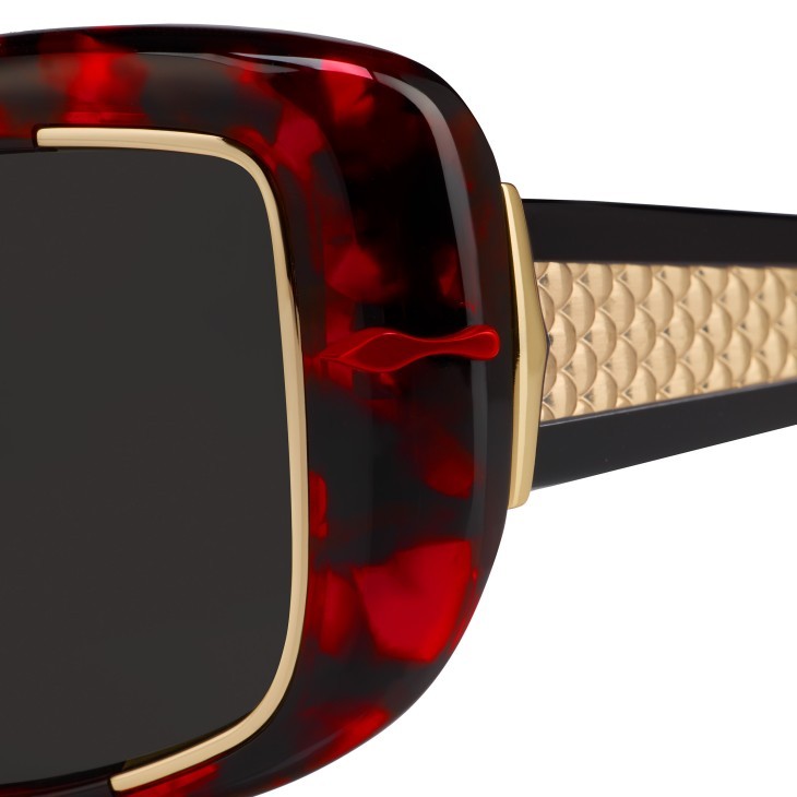 Christian Louboutin Rectangular Sunglasses In Black
