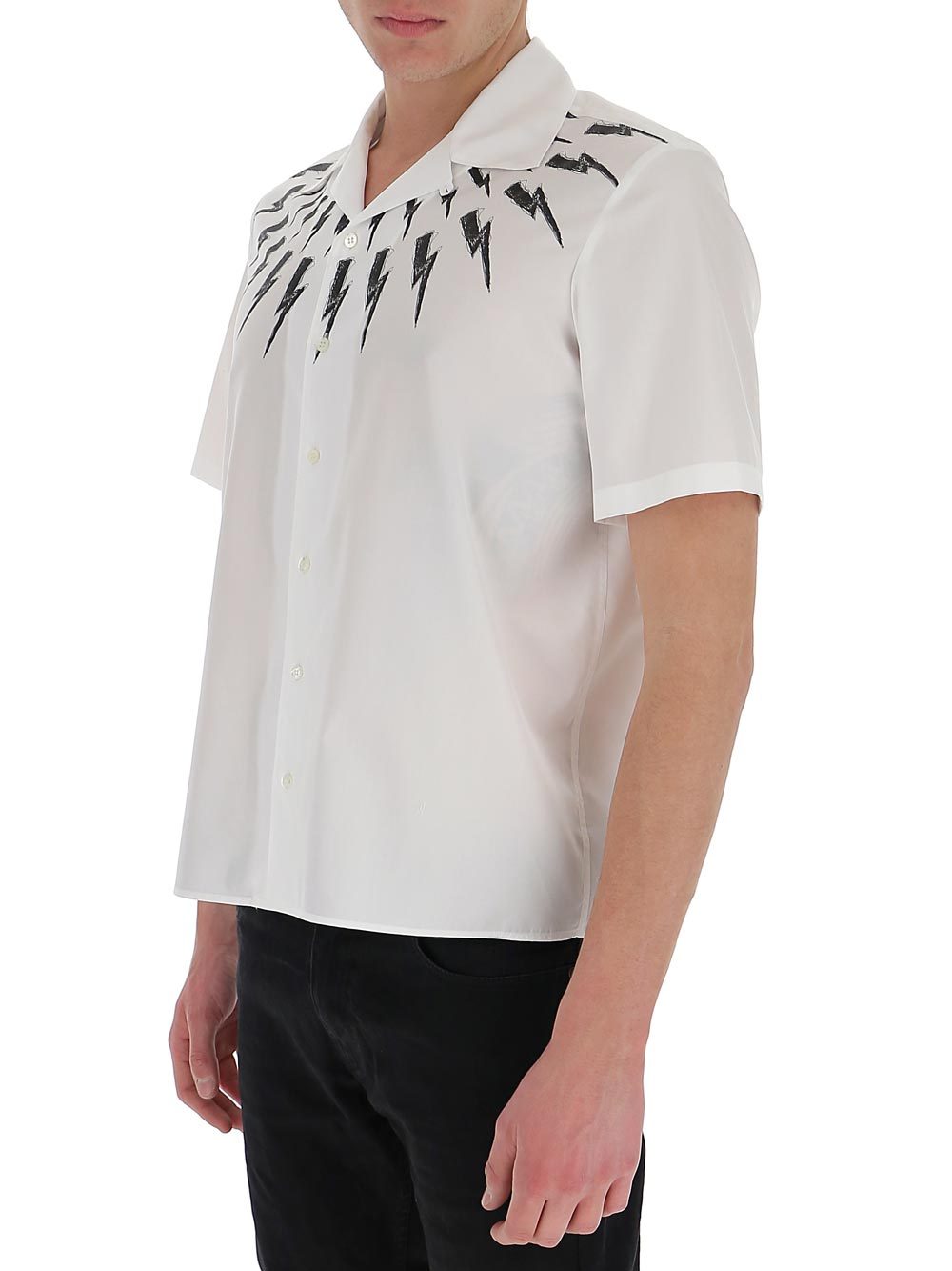 Neil Barrett Logo Printed Shirt In White