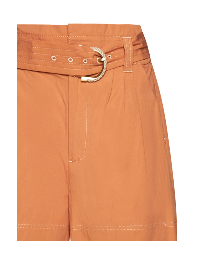 Shop Twinset Belted High-waist Shorts In Brown