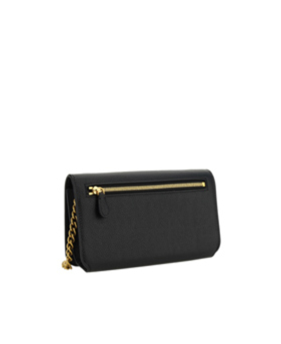 Balenciaga Logo Chain Wallet In Black/white