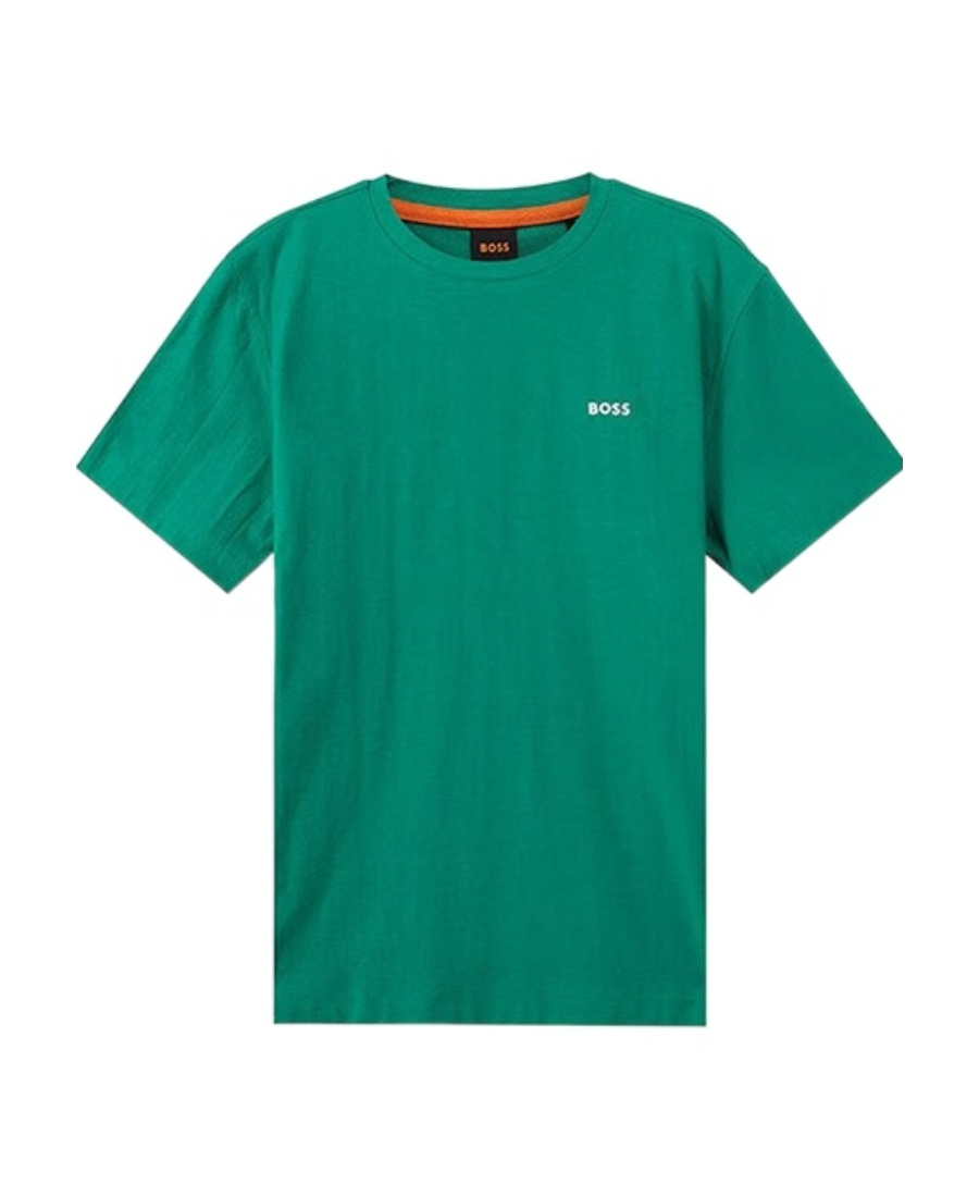 Hugo Boss Round-necked Logo T-shirt In Green