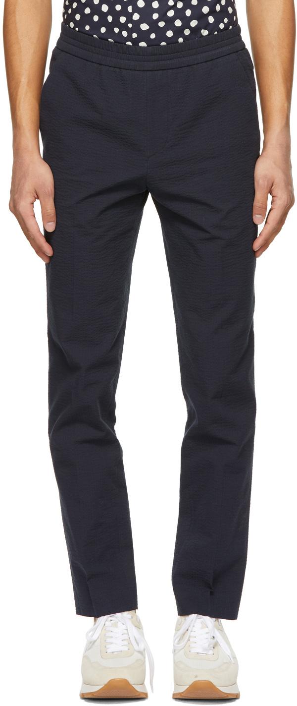 Harmony Paris Textured Slim-fit Trousers In Black