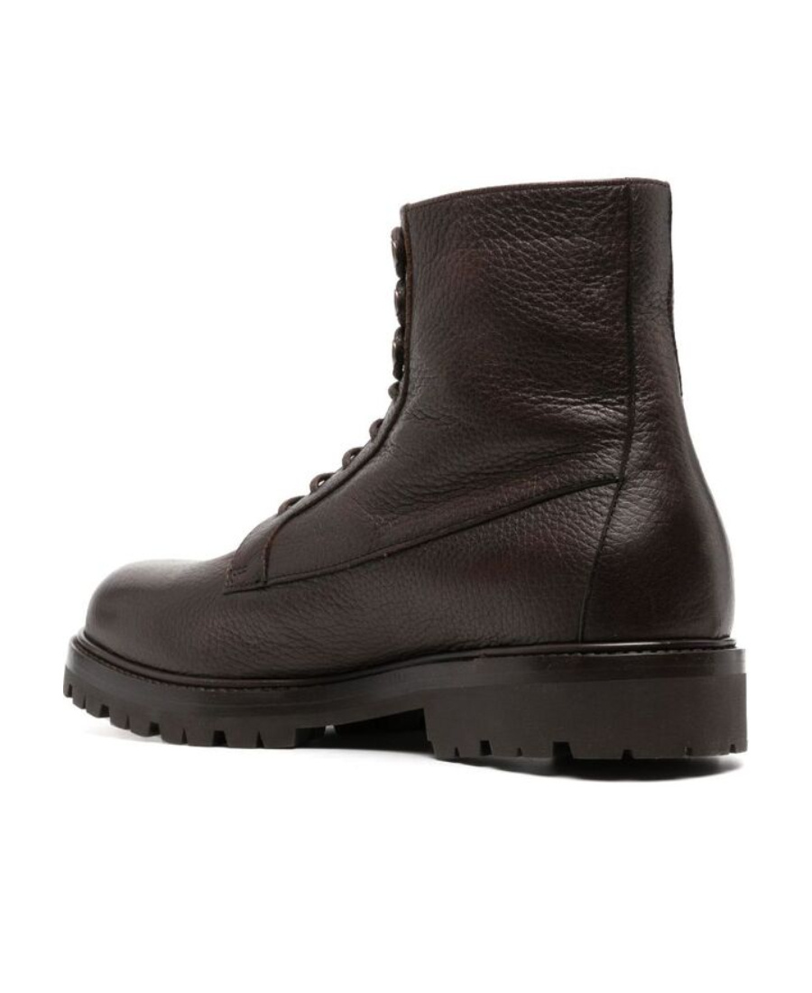 Brunello Cucinelli Leather Ankle Boots In Black