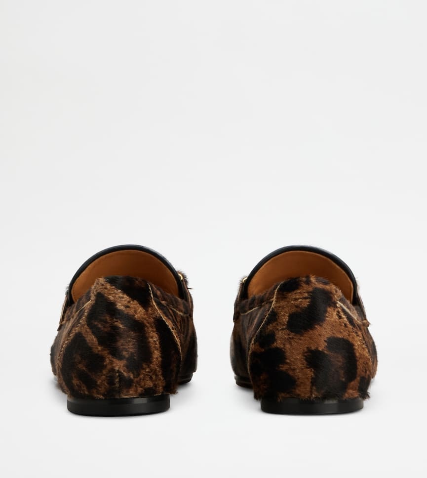 Tod's Leopard-print Calf Hair Loafers In Animal Print