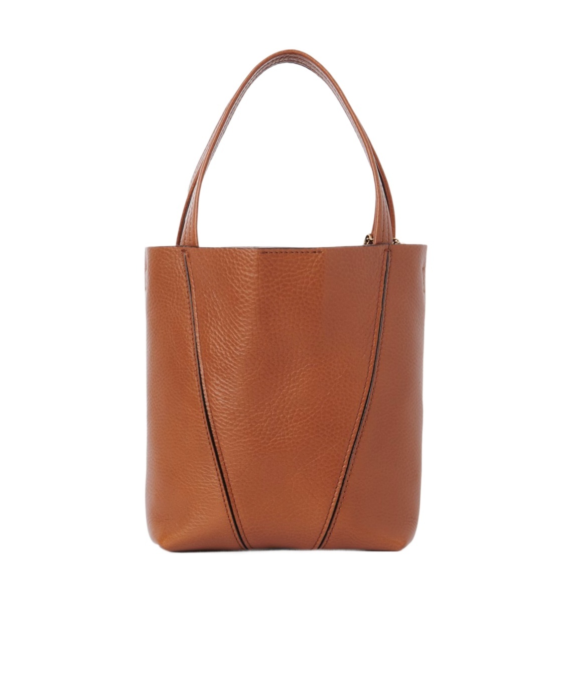 Chloé Small Spin Grained Leather Shoulder Bag In Brown