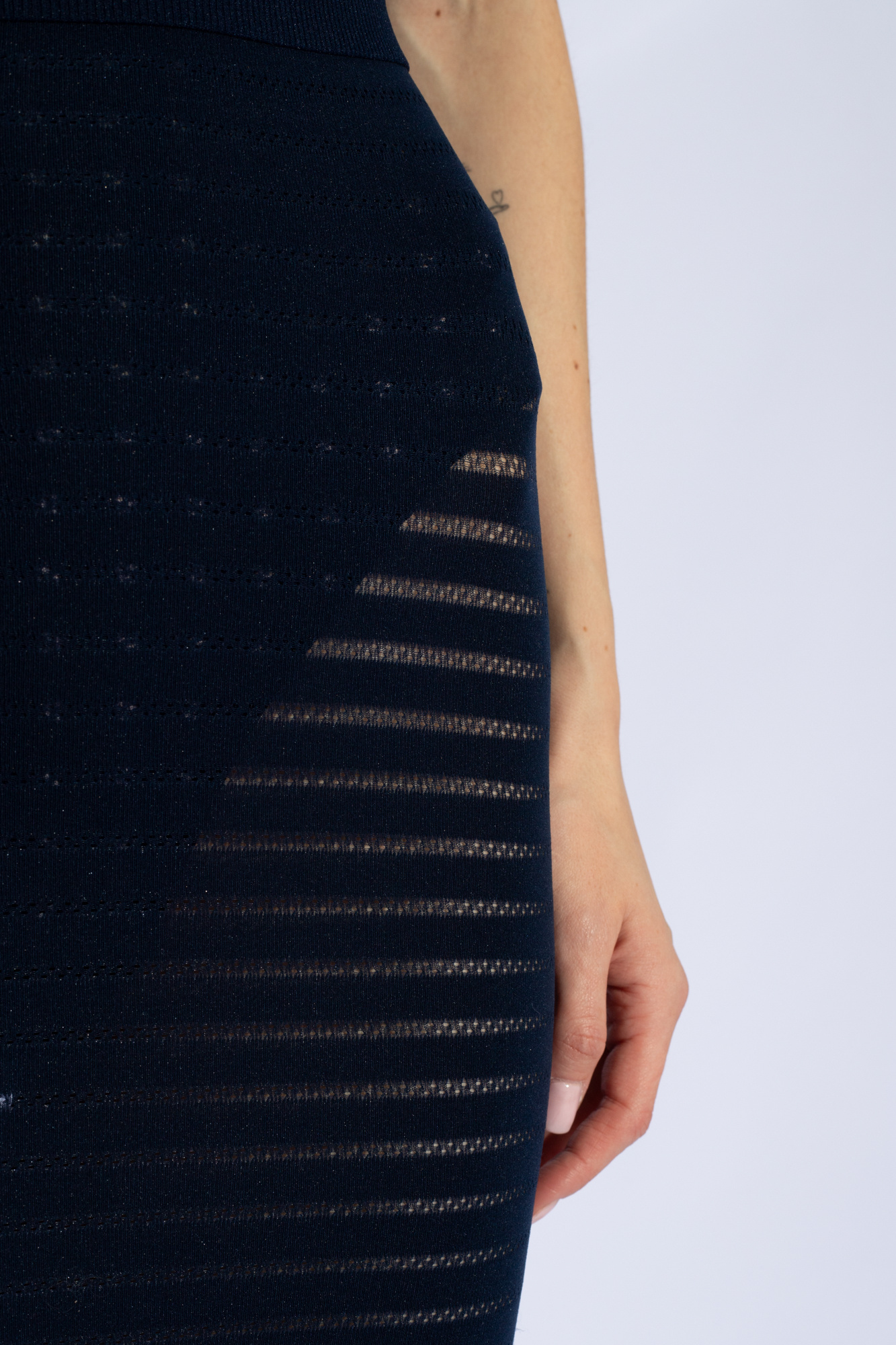 ALAÏA RIBBED STRIPED MAXI SKIRT