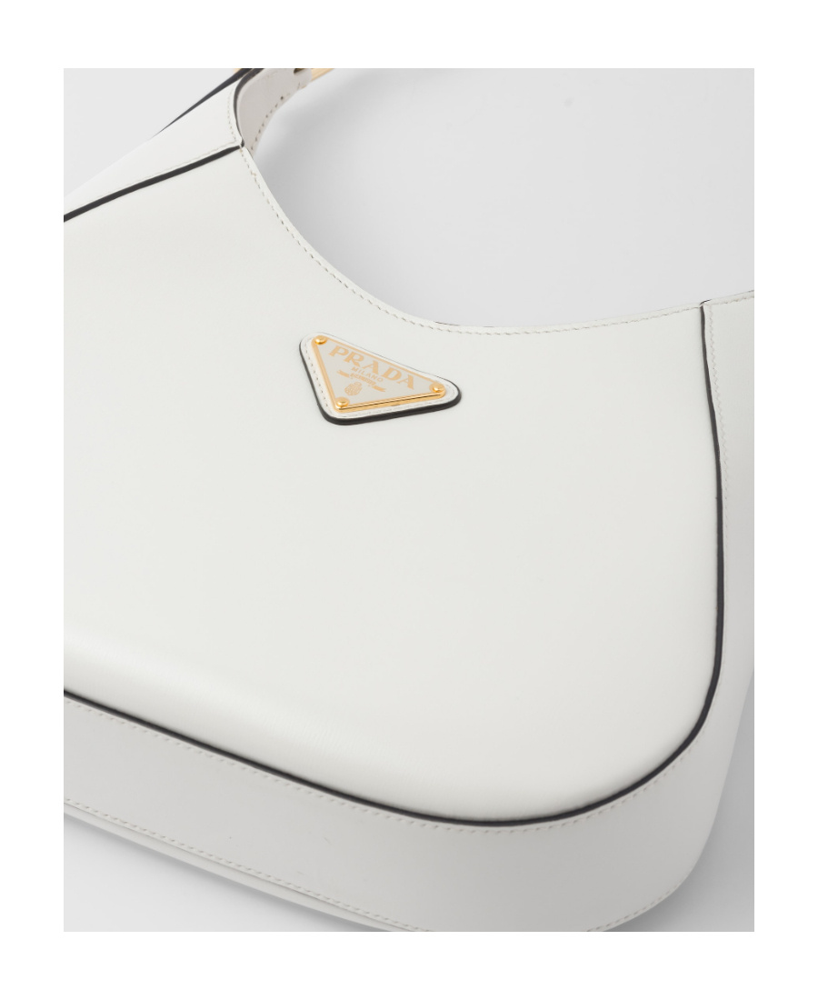 Prada City Calf Leather Hobo Bag In White