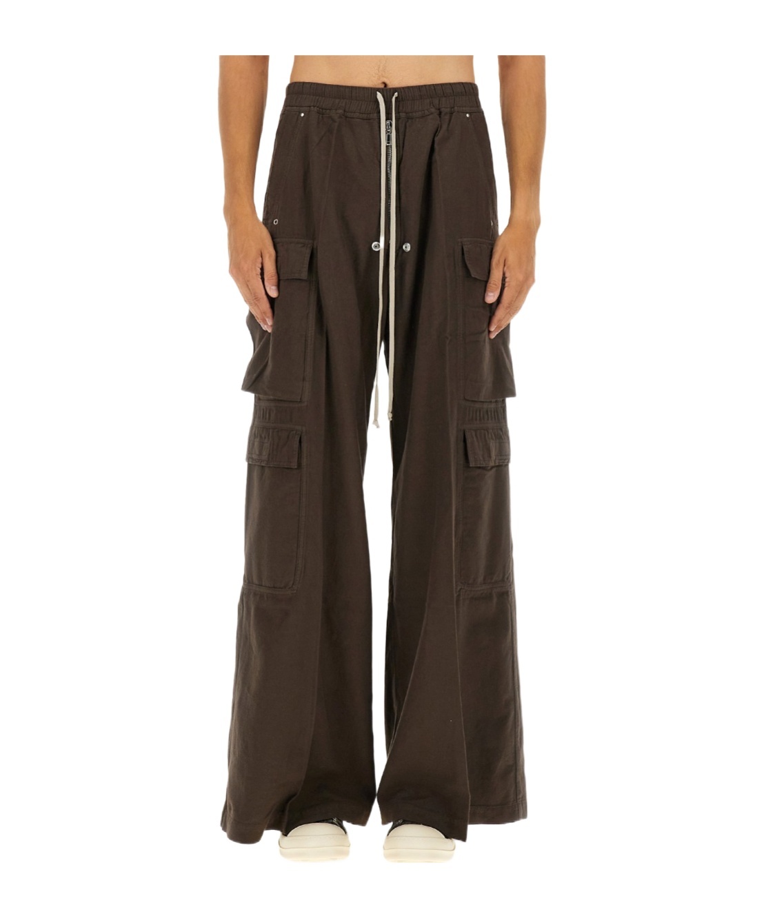 Rick Owens Drkshdw Cargo Wide-leg Trousers Full Length In Brown