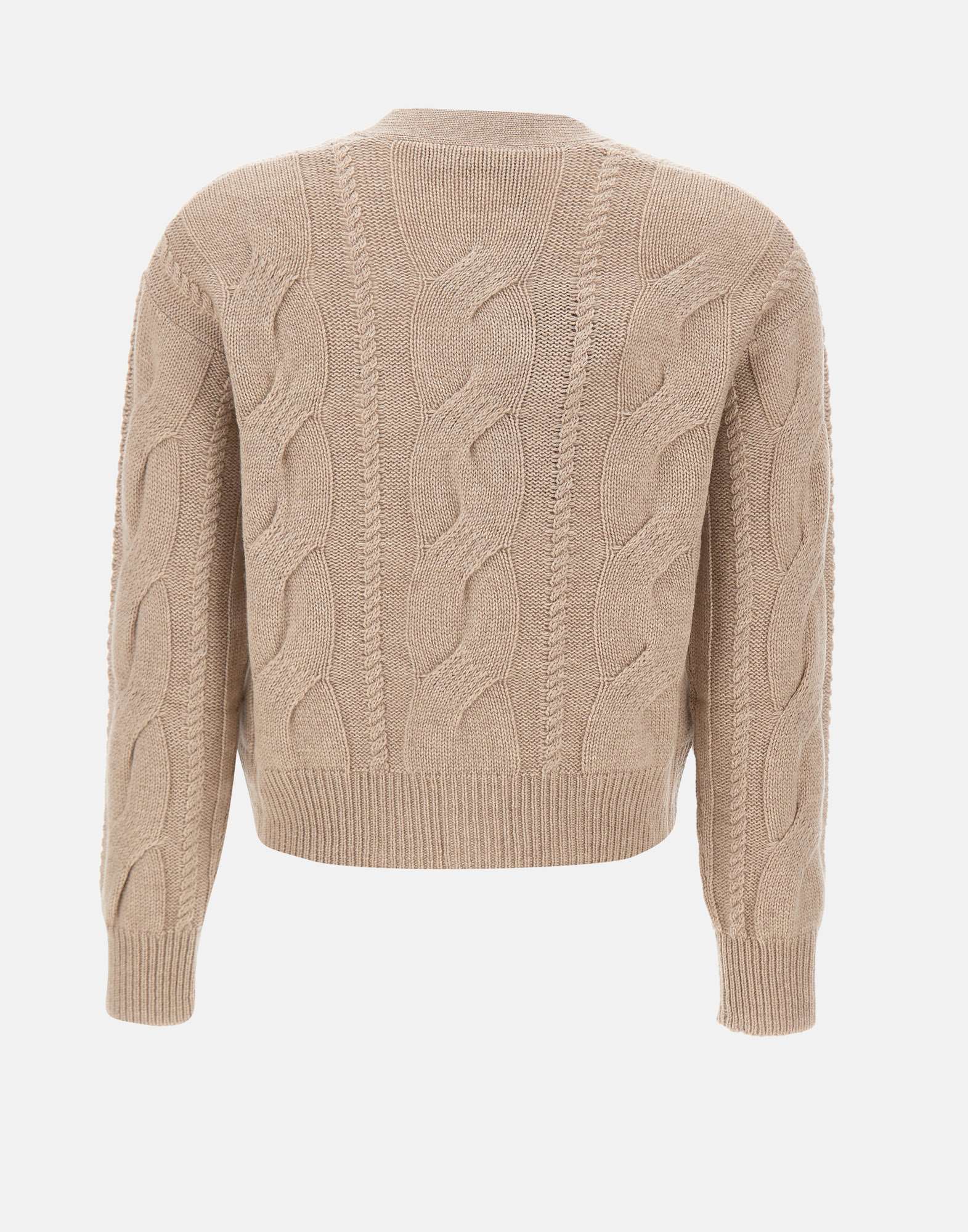 Max Mara Aladino Cable-knit Buttoned Cardigan In Brown