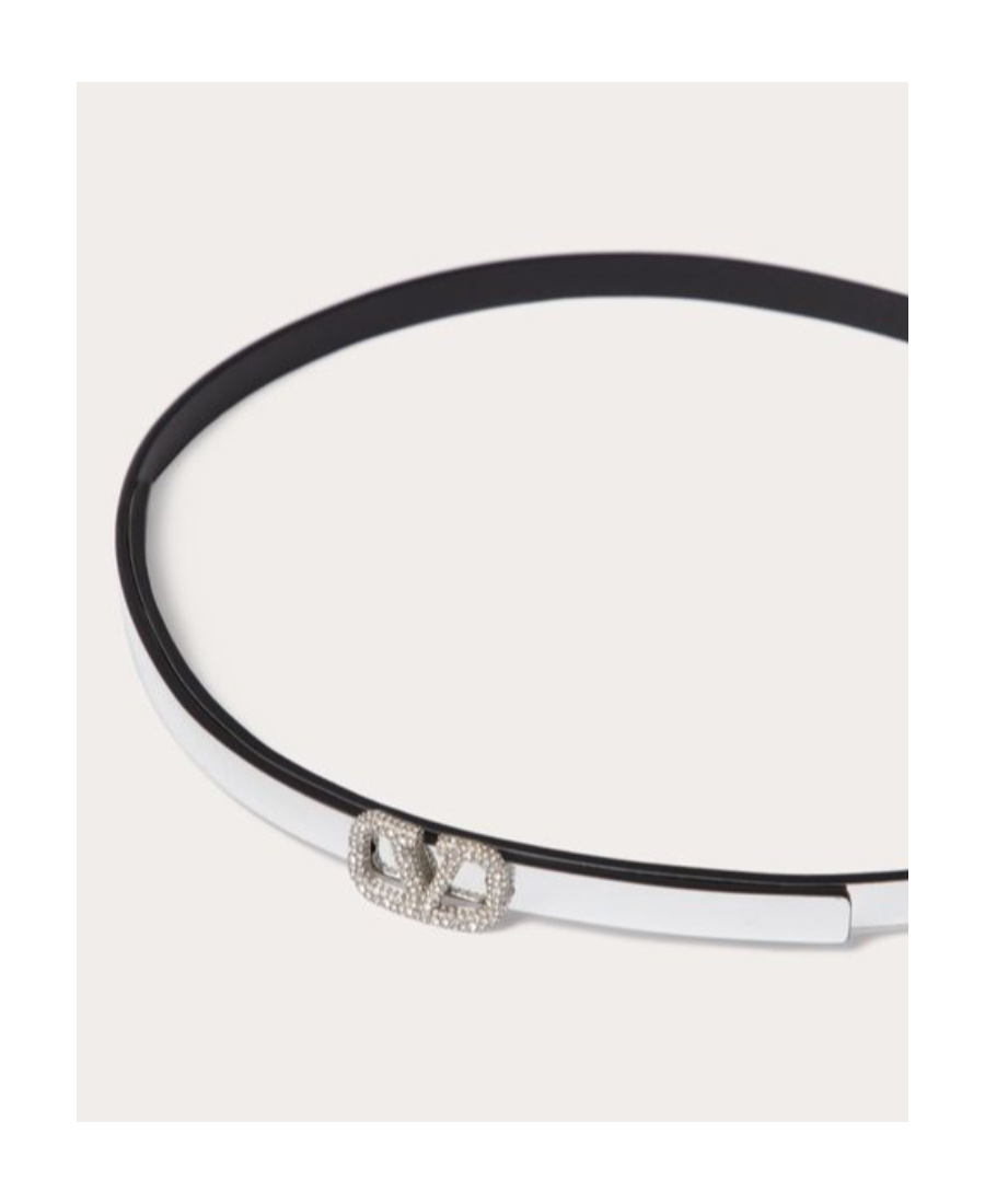 Valentino Metallic Calf-leather Belt In White