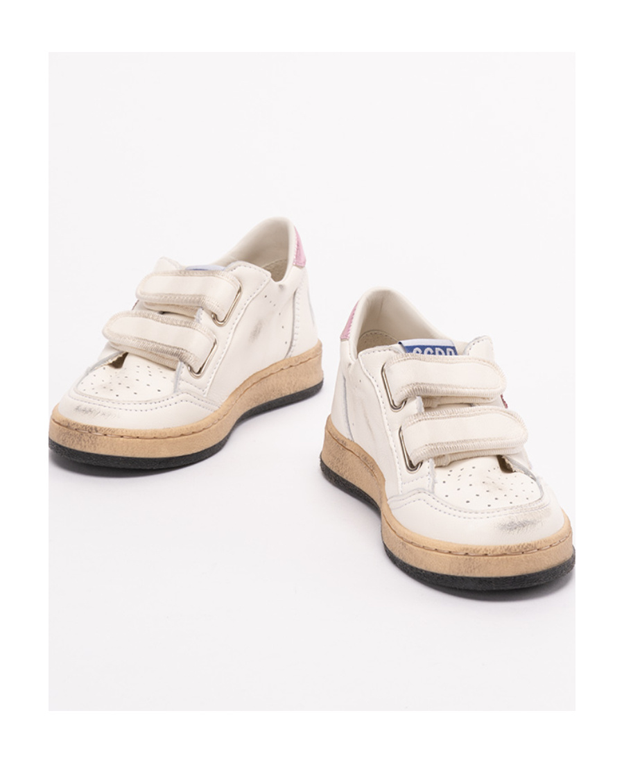 Golden Goose Kids Round Toe Trainers In White