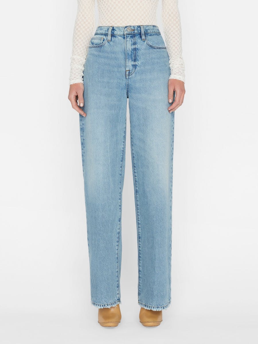 Frame Belt Ring Denim Trousers In Blue