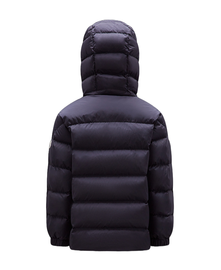 Moncler Enfant Mark Zip-up Puffer Jacket In Blue