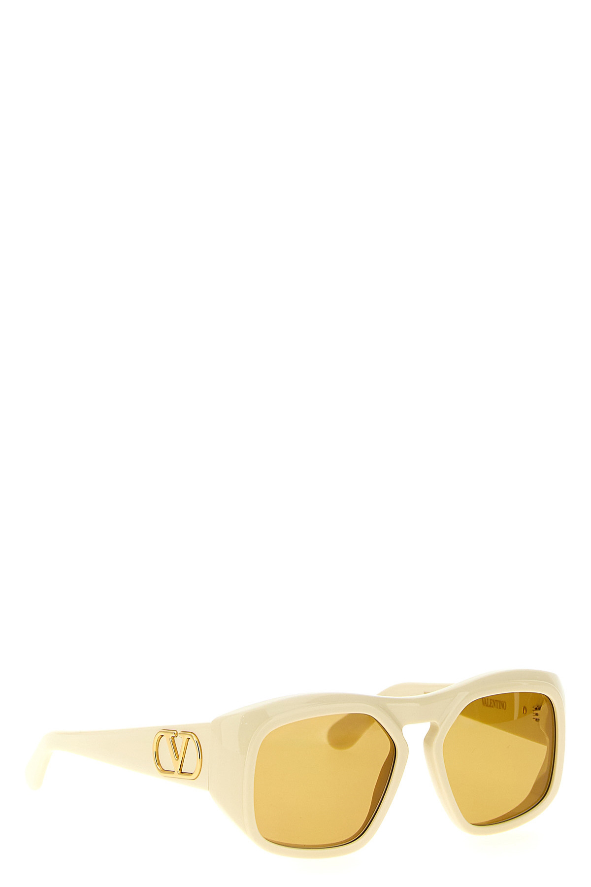 Valentino Acetate Square Frame Sunglasses In Yellow