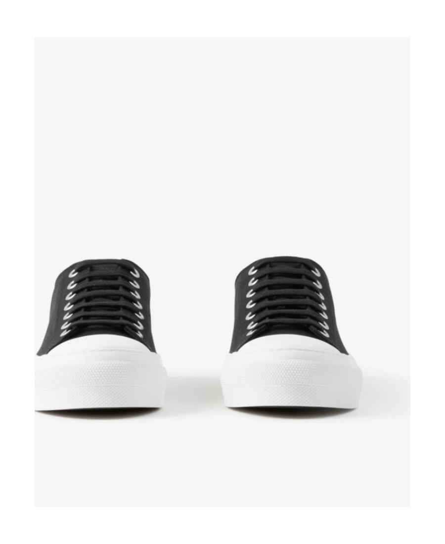 Burberry Check Ekd Lace-up Sneakers In White