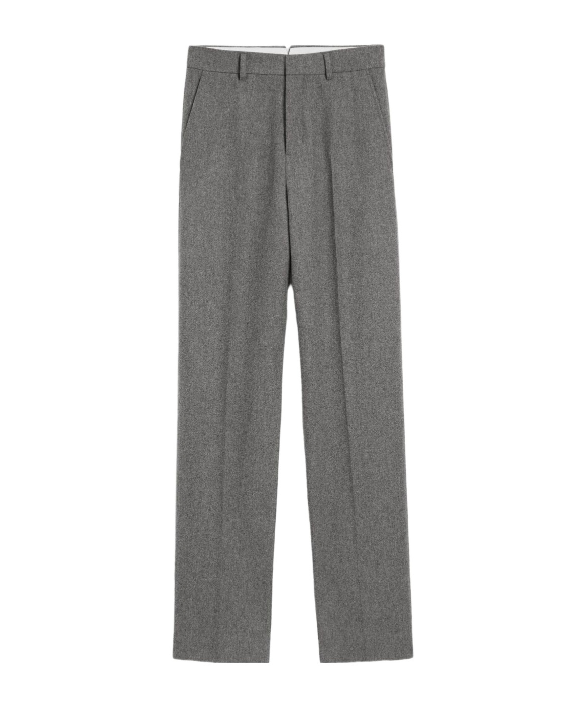 Ami Alexandre Mattiussi Tailored Wool Trousers Featuring Pleated Front In Gray