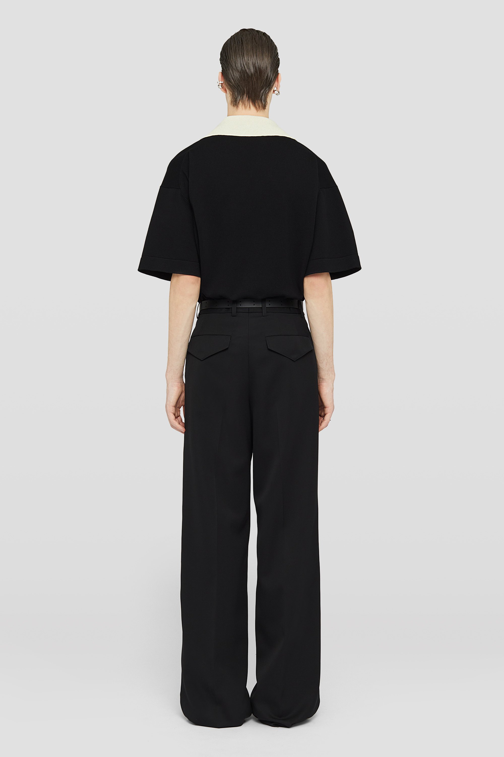 Jil Sander High-waisted Tailored Wool Trousers In Black