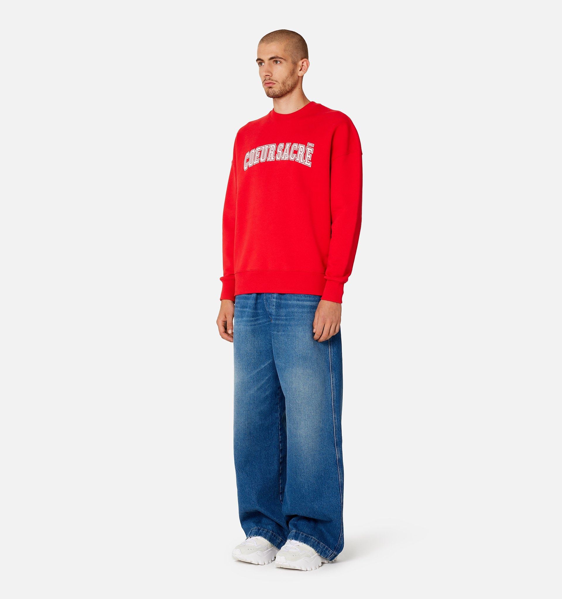 Ami Alexandre Mattiussi Graphic-print Cotton Sweatshirt In Red