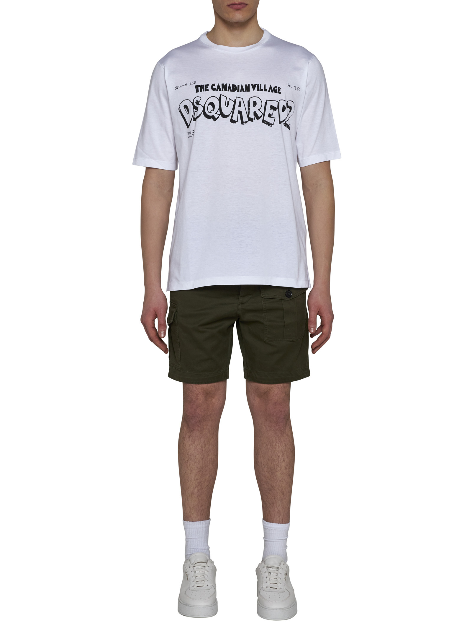 Dsquared2 Cargo Style Shorts Featuring Multiple Pockets In Green
