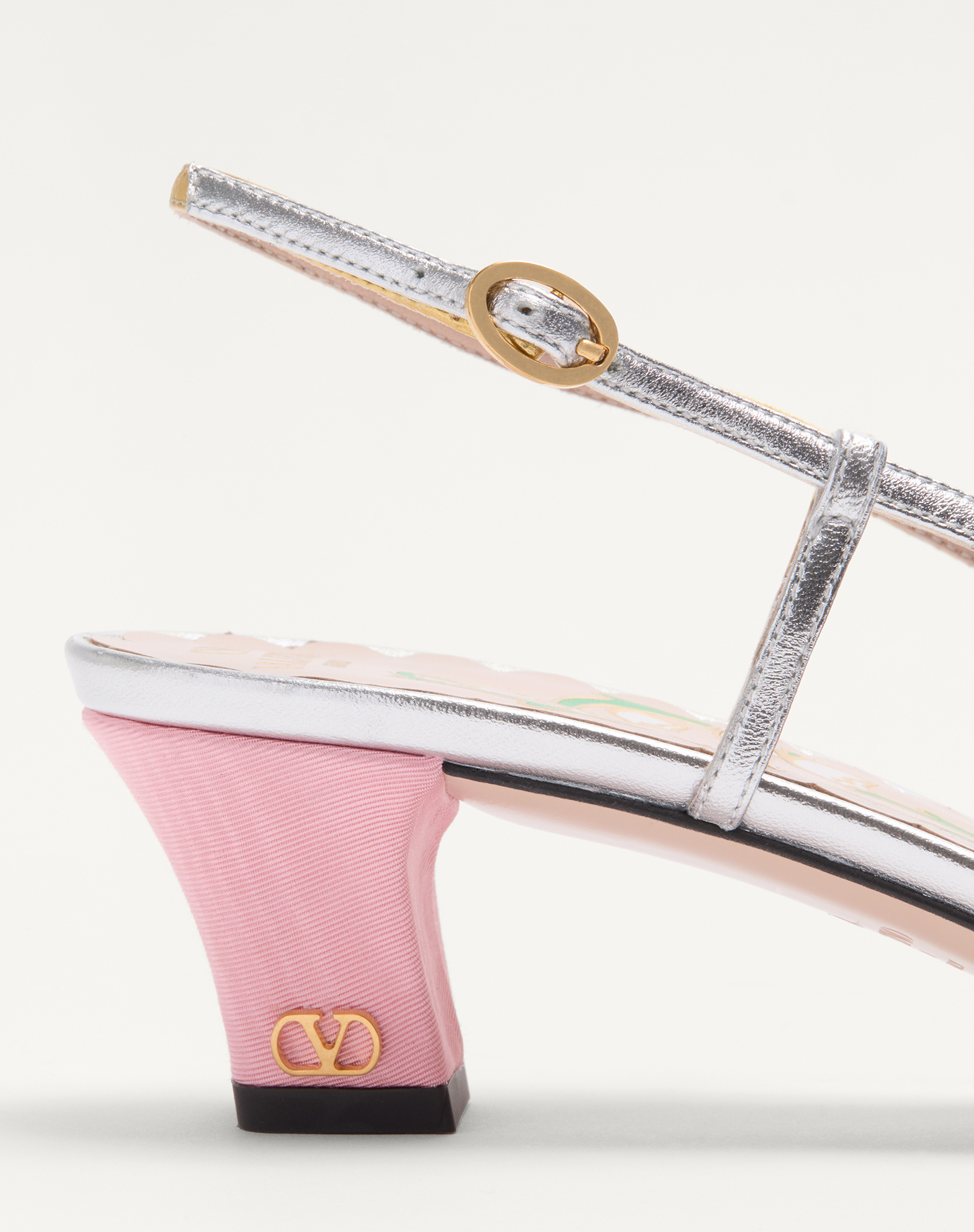 Valentino Scarpe Con Tacco Bowow In Tessuto Rosa Donna In Multicolor