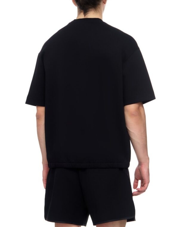 Emporio Armani Logo-embroidered Cotton Blend T-shirt In Black