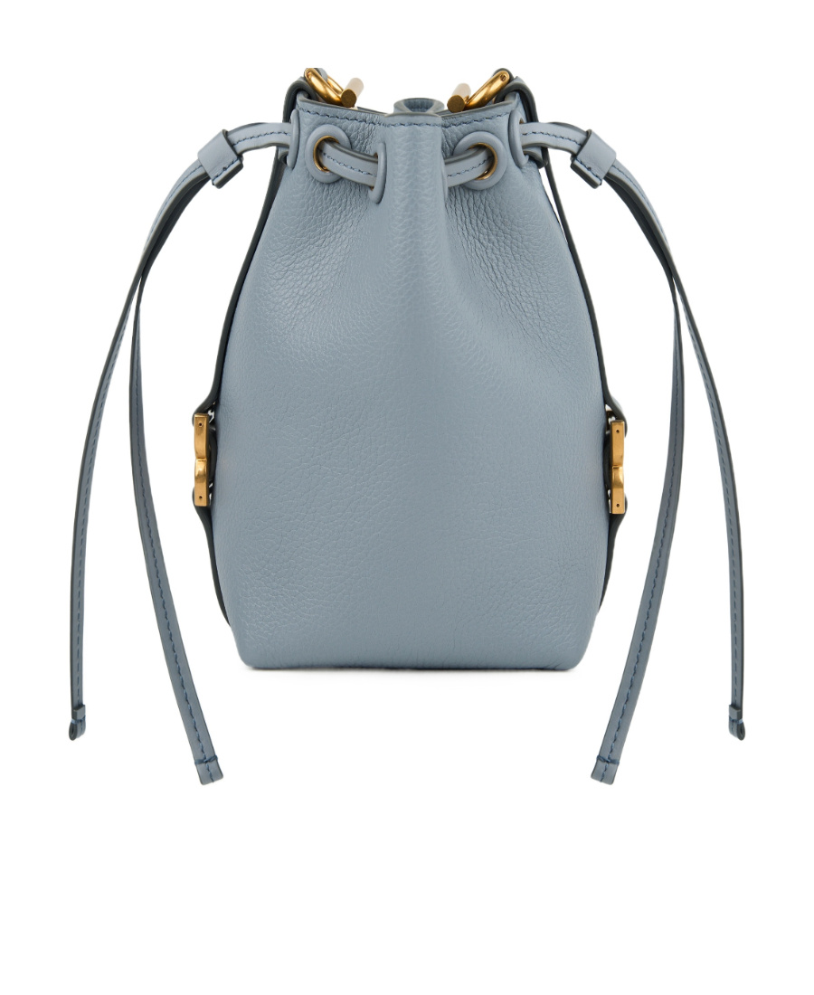 Chloé Tasche Leather Bucket Bag In Gray