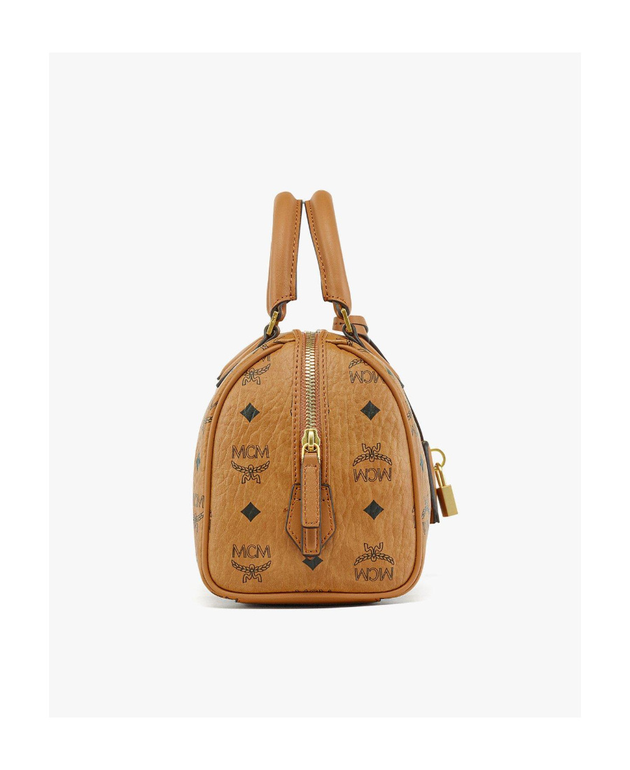 Mcm Small Ella Boston Leather Bag In Brown