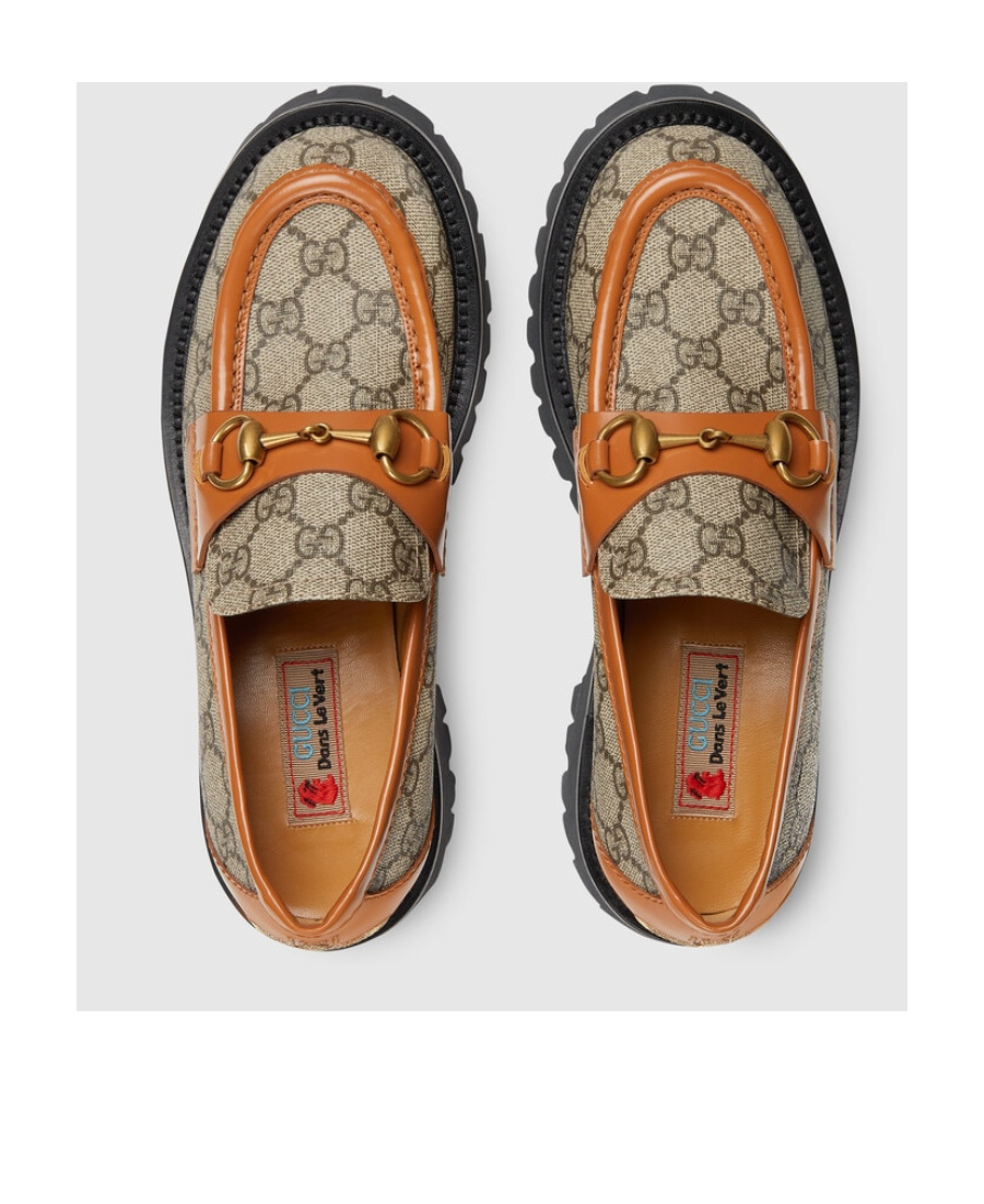 Gucci Horsebit-detail Monogram-pattern Loafers In Green