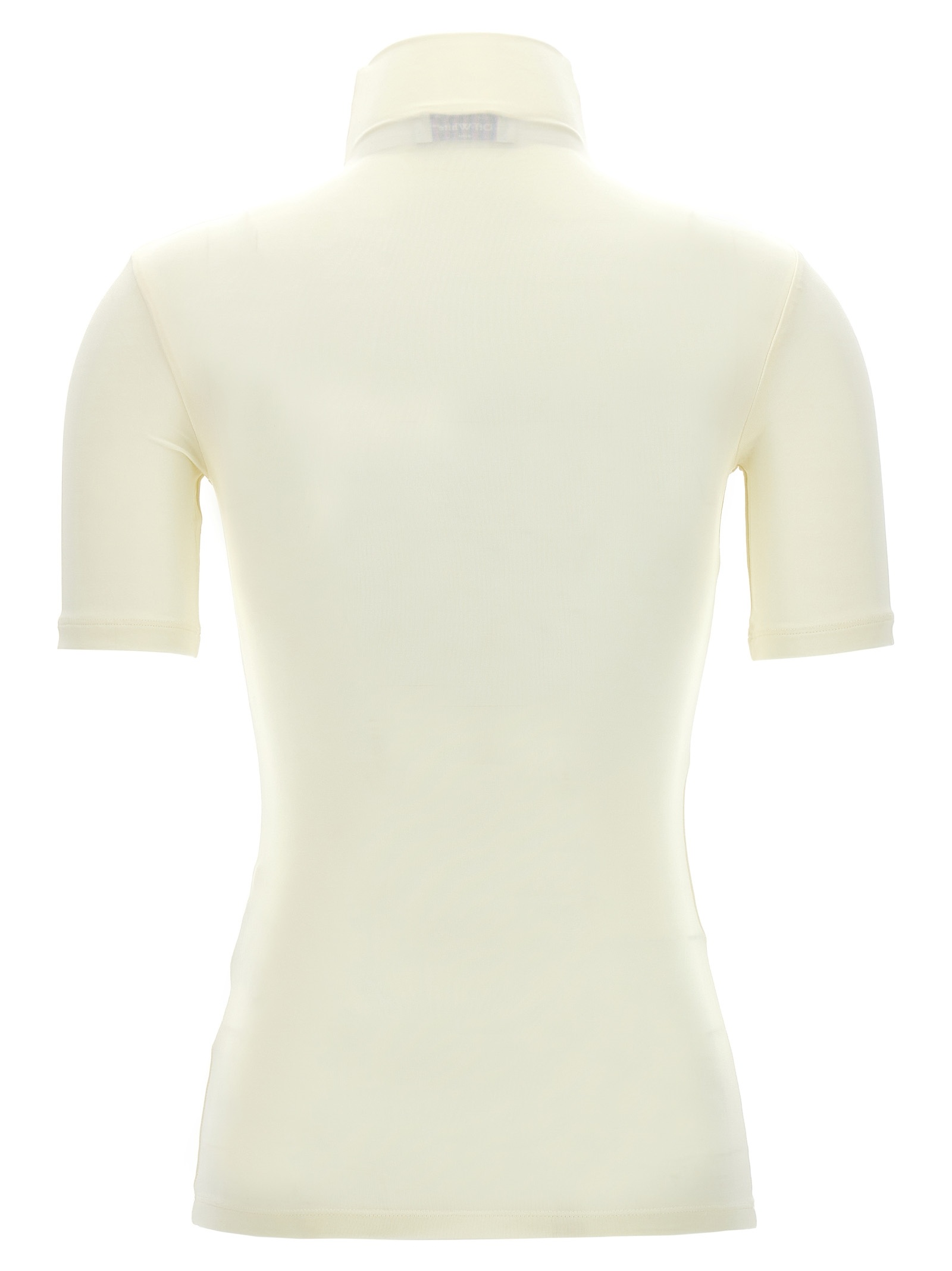 Off-white Logo-print Mock-neck Top In White