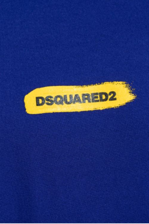 Dsquared2 Logo-stamp Cottont-shirt In Blue
