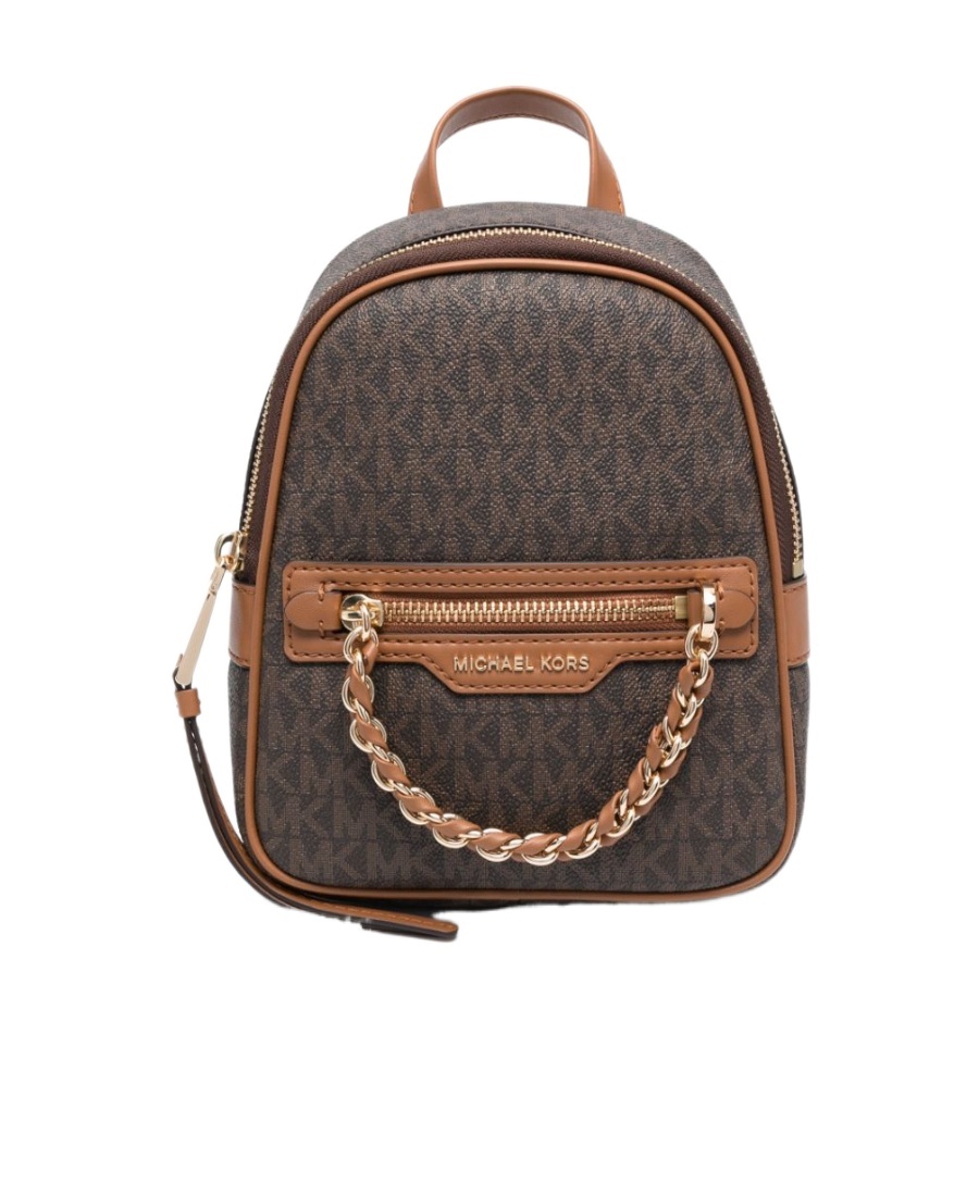 Michael Kors Logo Backpack In Brown