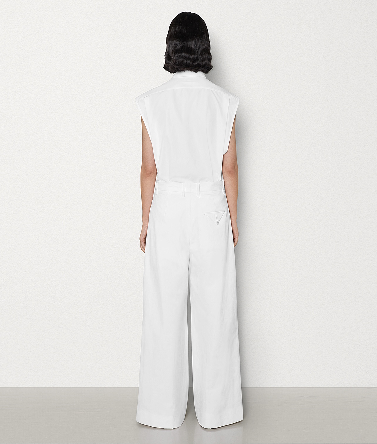 Bottega Veneta High-waisted Wide-leg Trousers In White