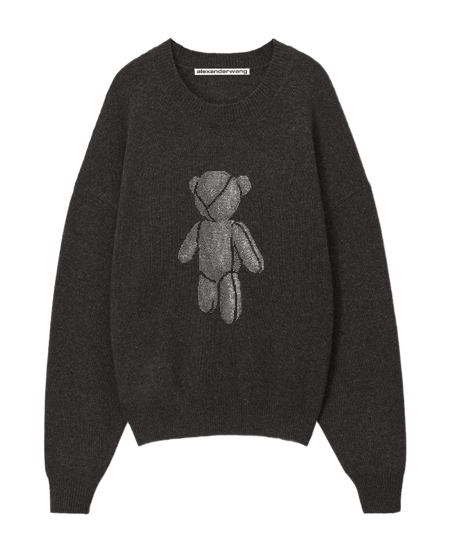 Alexander Wang Beiress Wool Crew-neck Jumper In Black
